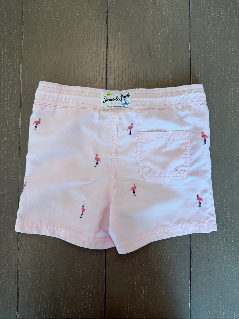 Janie & Jack Toddler Boys Pink Flamingo Swim Trunks/Board Shorts Size 4